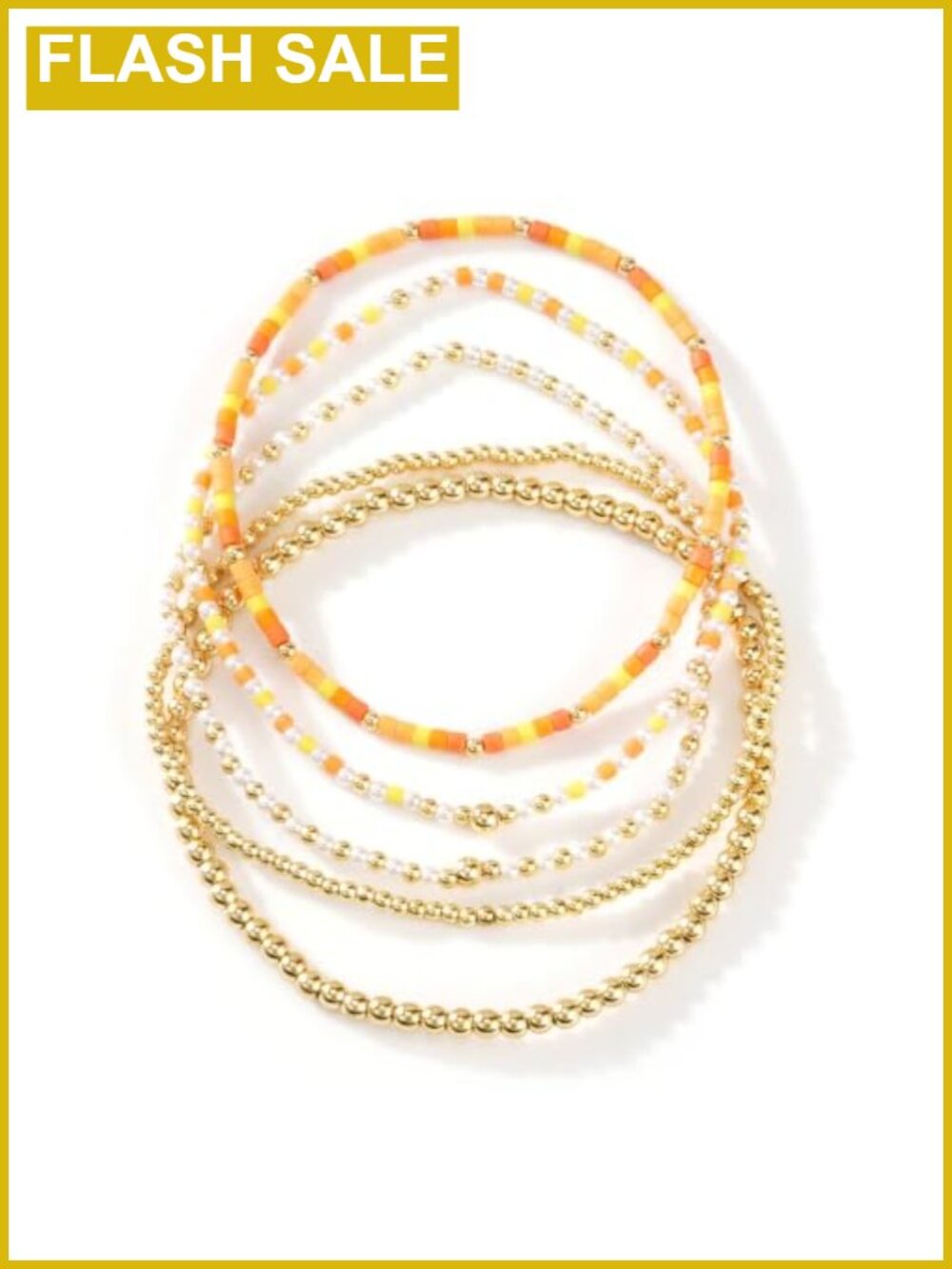 Gold Plated Beaded Stretch Bracelet Stack Set Boho Ball Jewelry Gift